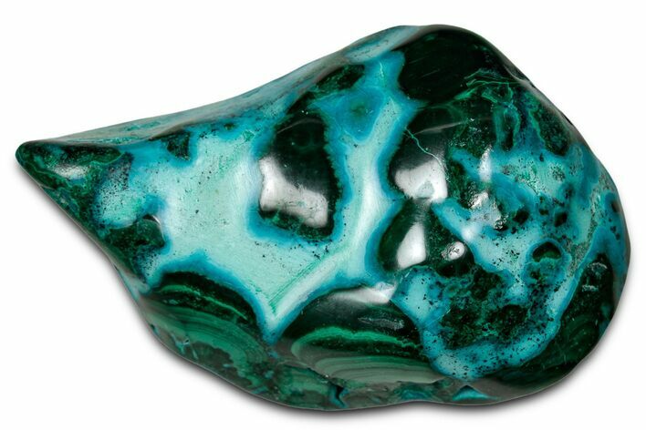 Vibrant Polished Malachite with Chrysocolla - DR Congo #336856